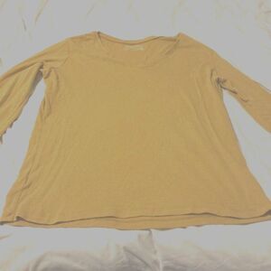 Women’s Eddie Bauer Long Sleeve Yellow -Gold V-Neck T Shirt